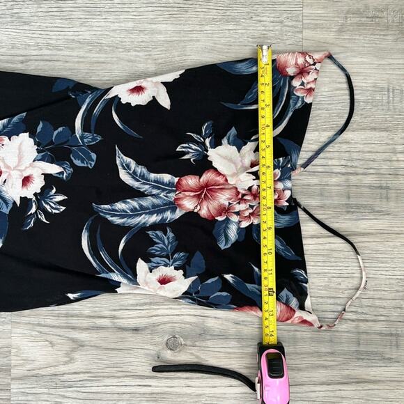 Charlotte Russo Floral Black Spaghetti Strap Dress Sz S - Picture 5 of 8